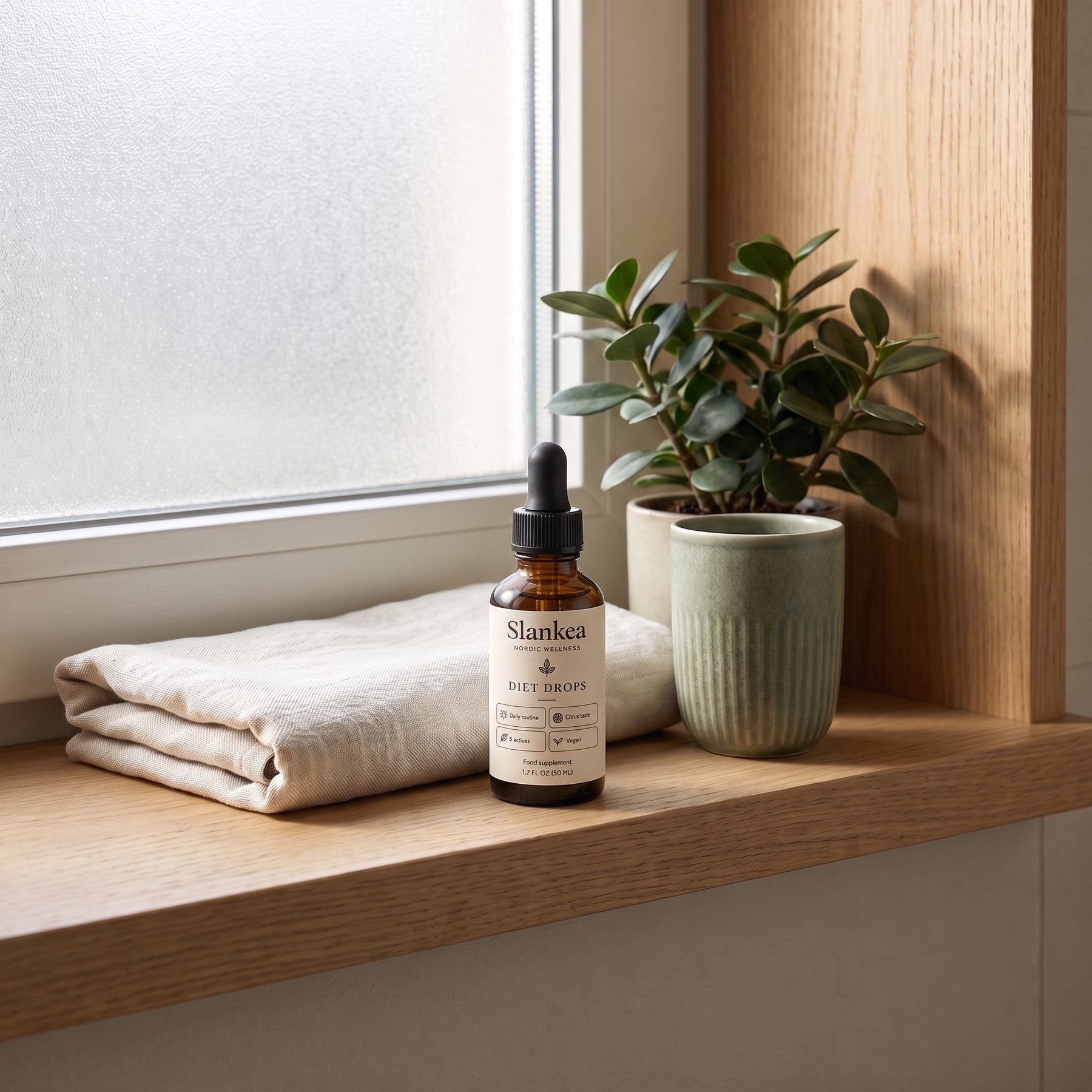 On the bathroom shelf